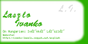 laszlo ivanko business card